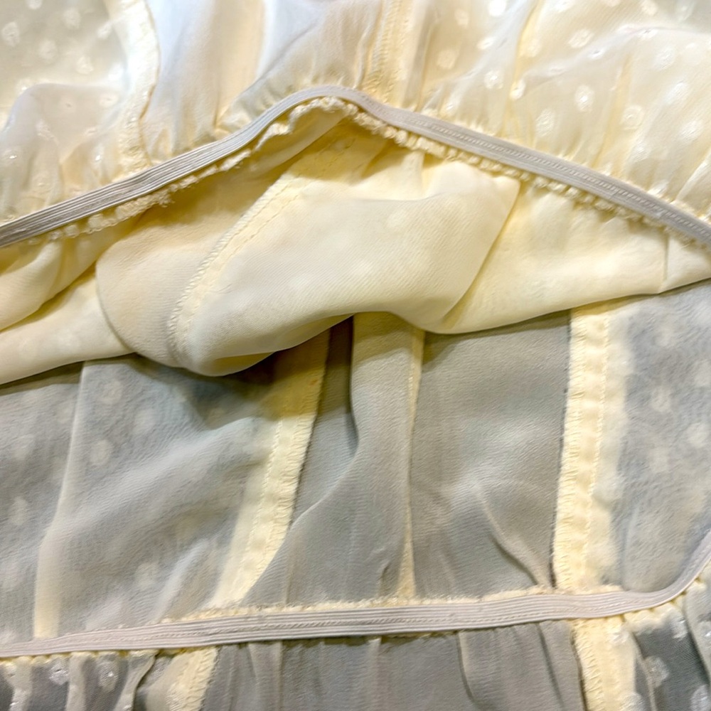 Daniel Rainn Silk Lined Peplum Blouse, Medium, NWOT, Cream Ecru Sheer Elegant - Picture 14 of 14